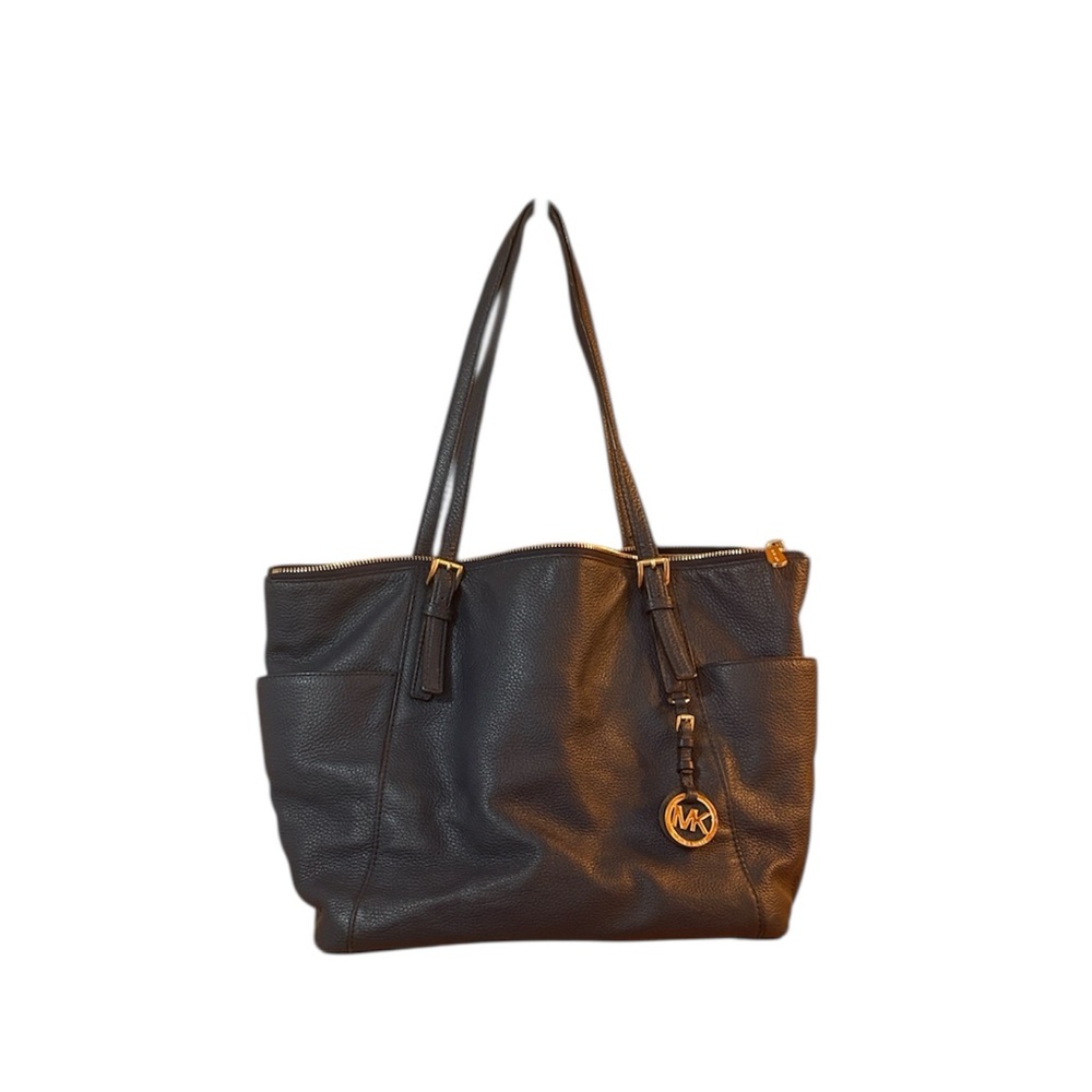 Michael Kors Navy Blue Leather Sullivan Tote Bag